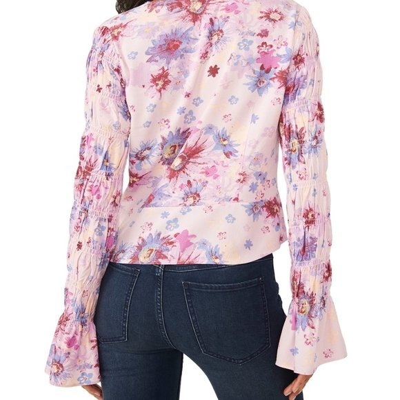 Free People Venice Floral Tie-Front Top Large | Rose Combo | NWT | Boho Blouse - Picture 8 of 13